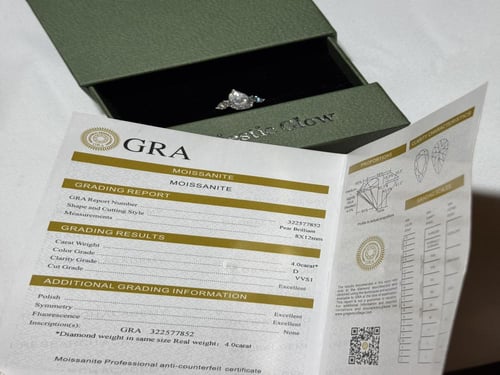 تفضيل خاتم حجر موزانيت حسب الطلب مع شهادة