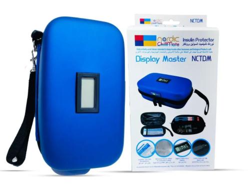 Insulin display case with temperature display scre...