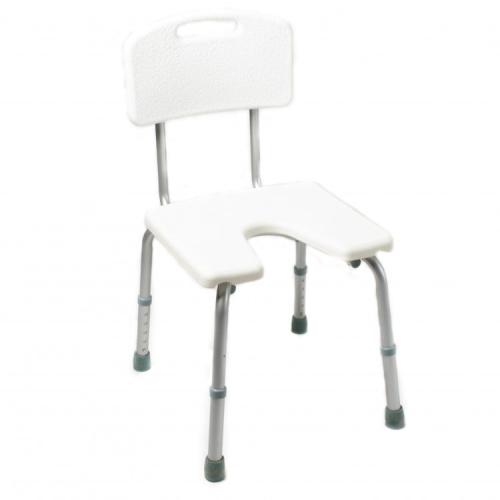 Bathing chair with front opening U with back and a...