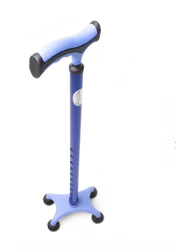 Four-legged medical cane made of aluminum adjustab...