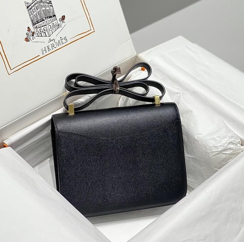 Hermès Constance 23cm Black Epsom with Gold Buckle...