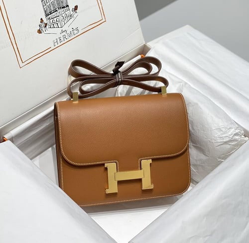 Hermès Constance 23cm – Golden Brown Epsom with Go...