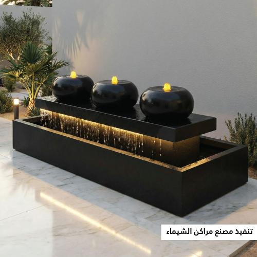 نافورة جاهزة فايبر مضيئة 2م صحون المياه متوسطة الح...