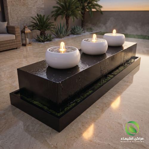 نافورة فايبر كبيرة مضيئة