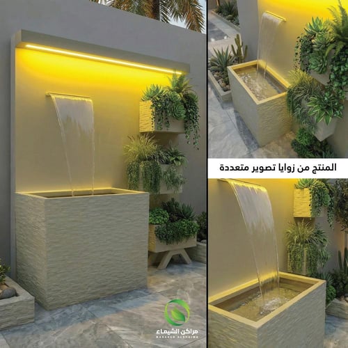 شلال فيبر حجري مع أحواض 2م