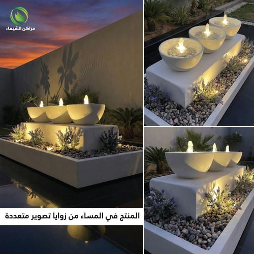 نافورة فايبر كبيرة 2.5م مضيئة