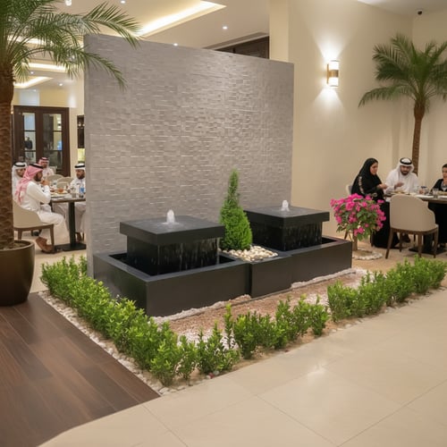 نافورة جاهزة مضيئة مع حوض