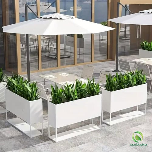 حوض للزراعه فيبر بقاعدة حديد للكافيهات والمطاعم