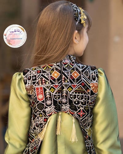 جلابية نغم فخمة لرمضان او التاسيس شامل ربطة الشعر