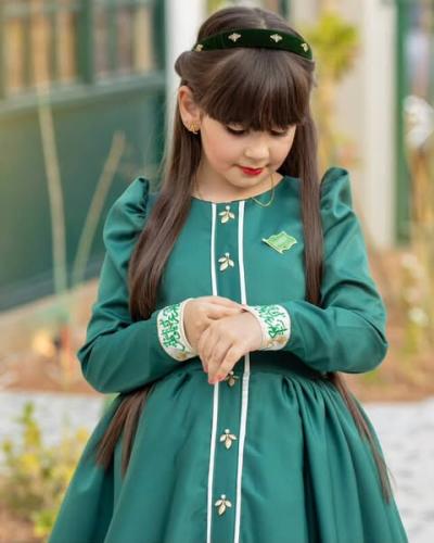 فستان اليوم الوطني شامل طوق الشعر وبروش اليوم الوط...