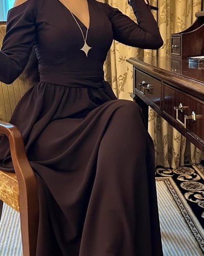 فستان ترند بني