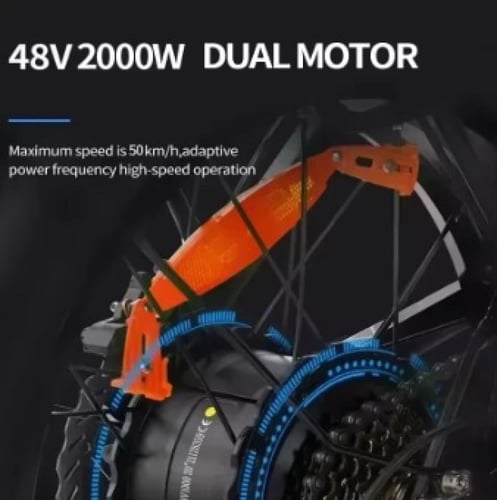 دراجة كهربائية قابلة للطي بإطار عريض وثنائية المحر...