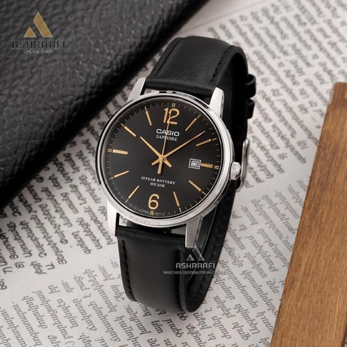 كاسيو يوث انالوج جلد ميناء اسود