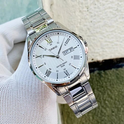 كاسيو انالوج ميناء فضي مخطط