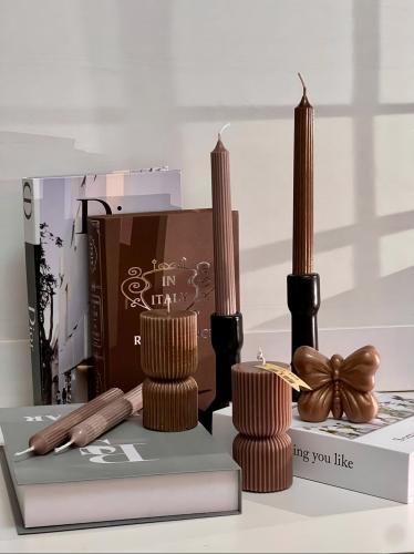 مجموعة (brown glow) شموع ديكوريه معطره