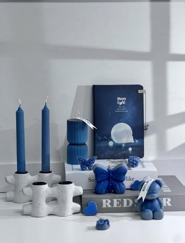 مجموعة (Blue Glow) شموع ديكوريه معطره