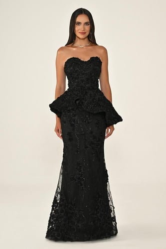 فستان مطرّز بالزهور مع تنورة حورية. 7172