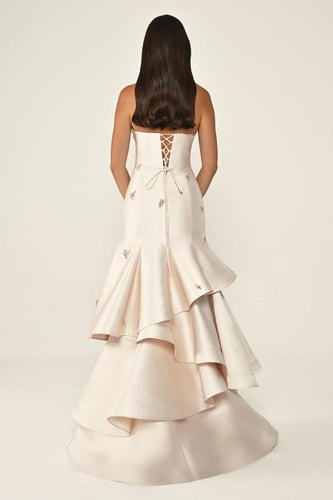 فستان لافندر بترتر متلألئ وتنورة بطبقات كشكش. 7141