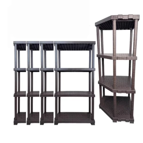 4 stands of shelves with corner - maximum capacity and enormous load