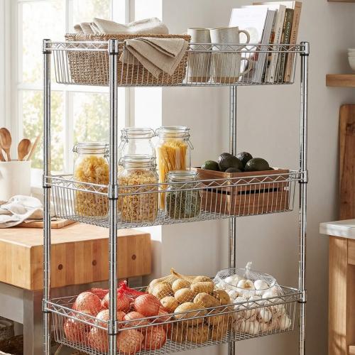 Chrome shelves basket
