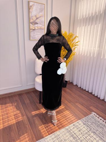 فستان مخمل ناعم️انيق