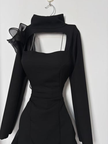 فستان ليان اوف شولدر لون اسود