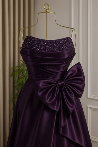 فستان ميكادو لمعه تطريز