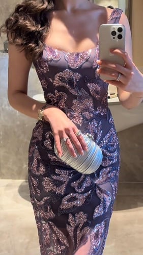 فستان سهره مشجر يخطف الانظار