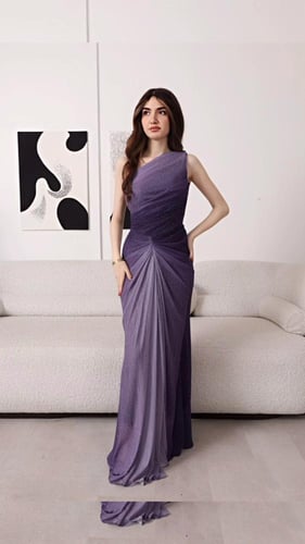 فستان صيفي لون موفي انيق ومميز عن الكثير