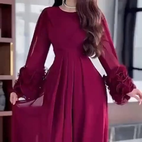 جورجيت باللون العودي و الليموني الأنيق وقصة جميلة...