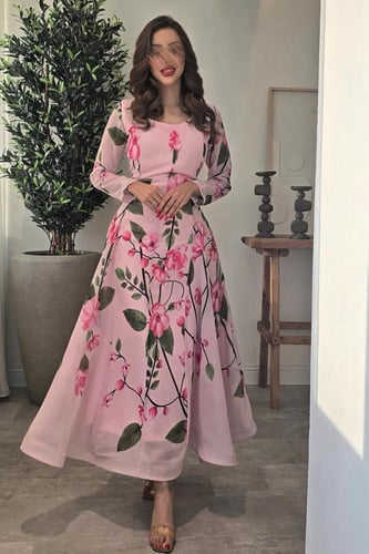 فستان اوف شولدر لون وردي