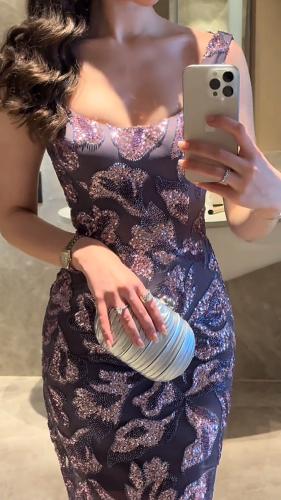 فستان سهره مشجر يخطف الانظار