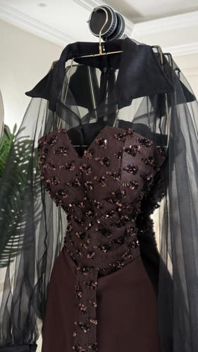 فستان سهرة قطعتين بالونين فاخرة