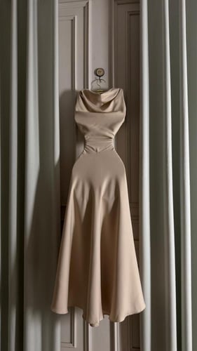 فستان العيد بلون البيج / عنابي خمري