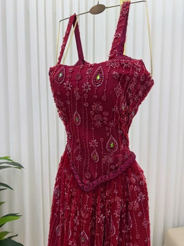 فستان سهره برغندي