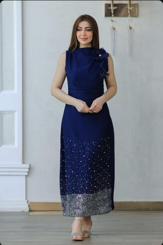 فستان باربي تطريز وردة ليزر