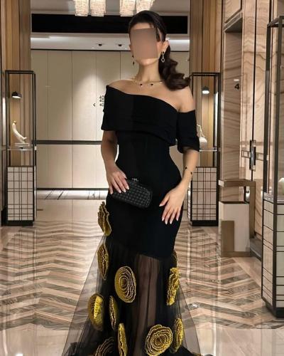 فستان سهره أنيق ورد