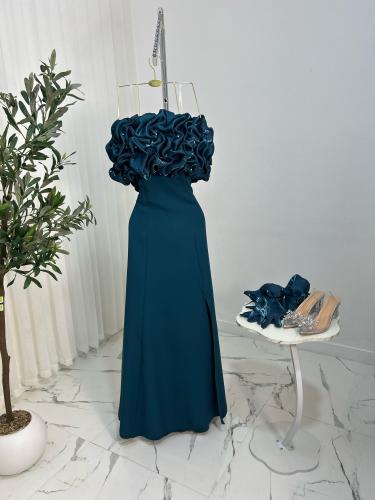 فستان سهرة مطرز انيق ️