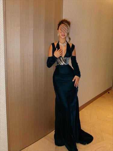 فستان سهره مخمل كلفه خرز