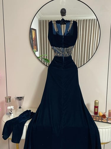 فستان سهره مخمل كلفه خرز