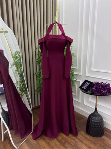 فستان سهره عنابي