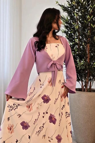 فستان سهر اوف شولدر لون ملون