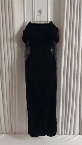 فستان سهره انيق شتوي لون اسود