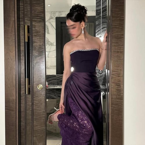 فستان سهره بلون بنفسجي ملكي