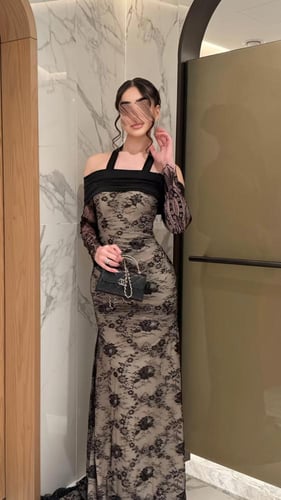 فستان سهره باربي مع التفته الاسترتش