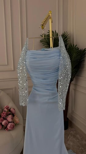 فستان سهره لون سماوي