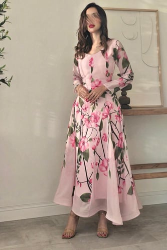 فستان اوف شولدر لون وردي