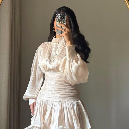 فستان ناعم اوف شولدر لون ذهبي