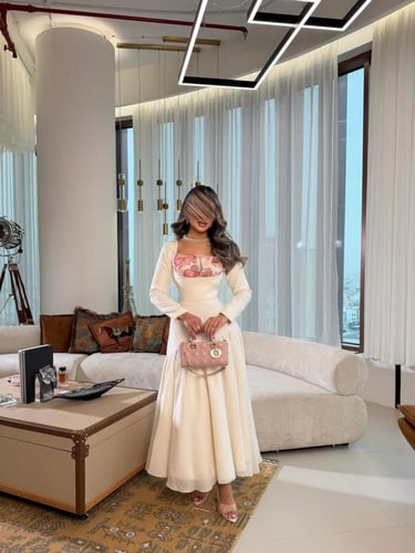 فستان ناعم اوف شولدر لون سكري