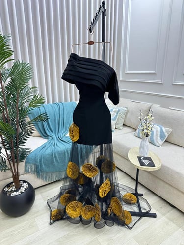 فستان سهره أنيق ورد